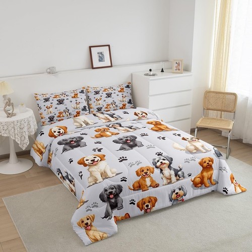 Kids Cute Cartoon Dog Comforter Set - Twin Size Bedding for Animal Lovers - Picture 5 of 9