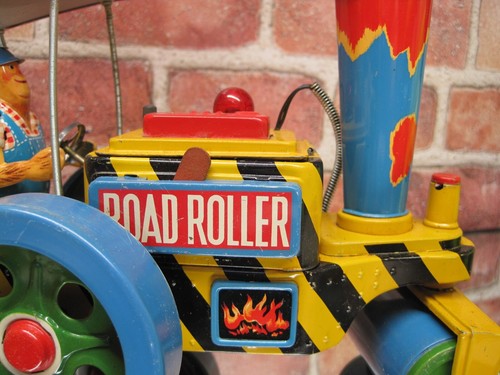 Yonezawa Toy Steam Road Roller W/Trailer Retro Tinplate Vintage Japan 10864 Rare - Picture 15 of 19