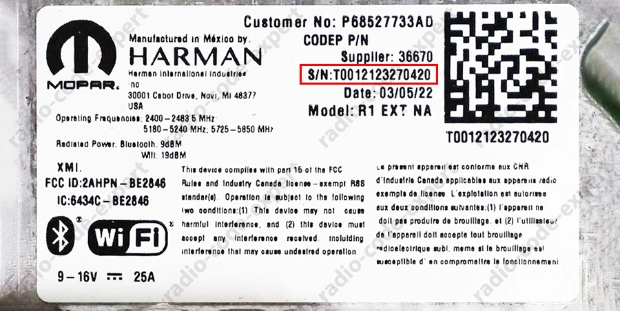 CHRYSLER RADIO PIN CODE ALL MODELS T00AM T**QN TM9 TVPQN TOMYD T00BE T0012 T0071 - Bild 4 von 4