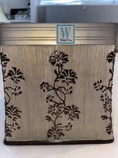 Decorative GOLD & Brown TISSUE BOX COVER Wamsutta
