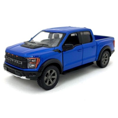 5436) Kinsmart 2022 Ford F-150  Raptor  1:46 Diecast  Truck 5 inch Blue color. 