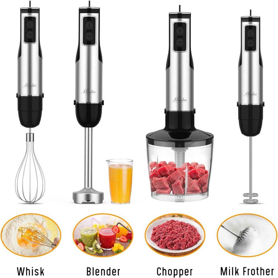 Immersion Blender Handheld, 1100W 5in1 MultiPurpose Hand Blender eBay