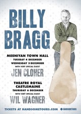 AFFICHE TOURNÉE CONCERT AUSTRALIENNE BILLY BRAGG/JEN CLOHER 2018 - Musique folk punk / rock