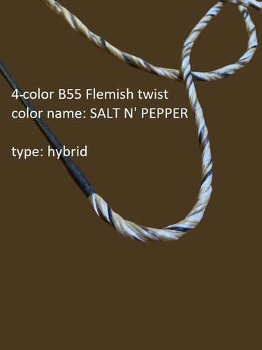 Flemish Twist Bowstring / hybrid / SALT n PEPPER / CHOOSE STRING LENGTH! /$17.95 - Picture 10 of 14