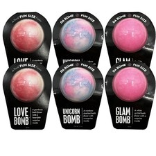 Da Bomb Bath Fizzers with Surprise 6 Piece Set Glam Unicorn Love Bombs 3.5 oz