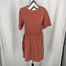 Old Navy Peach Ruffle T-Shirt Dress Blouson Summer Midi Dress M