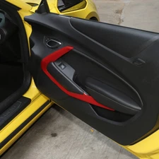 2X Inner Door V Shape Cover Trim Bezel Strap for Chevrolet Camaro 2016-2022 Red
