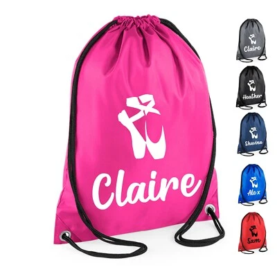BAGBASE Personalised Name Ballet Bag Drawstring Bag Dance Club PE Custom Name Tap
