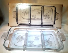Vintage Tuscany Collection Essential 3 Part Frosted Relish Tray 14x6" w/Box USA!