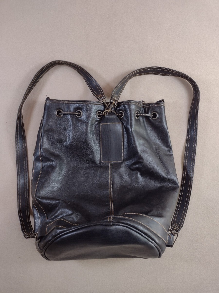 Tote Le Monde pebbled leather convertible bucket bag backpack 1LBFront.black_grande.jpg?v=  main image 2