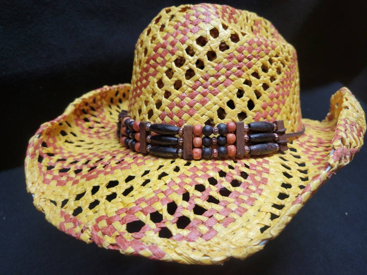 Mexican SOM-HER SOMHER Hat Size M Shaped Straw Beaded Cowboy  display picture 1