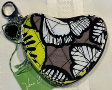 Vera Bradley Sweetheart Coin Purse Heart Shaped Keychain Citron Zip Around NWT