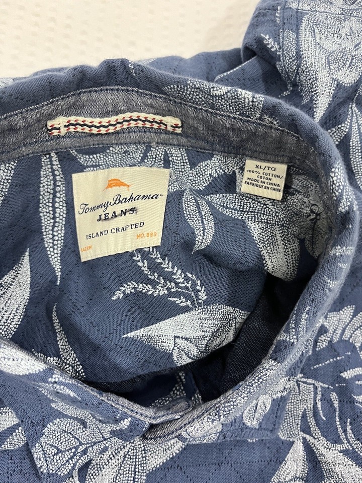 Tommy Bahama Island Crafted Men's XL Floral Long Sleeve Shirt Blue eBay