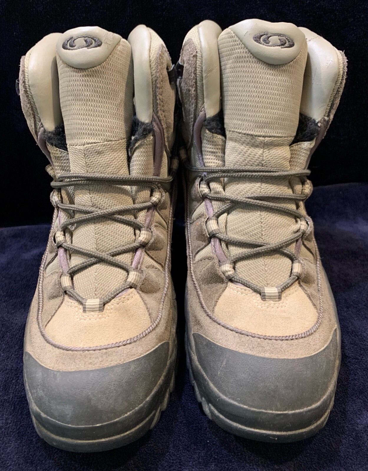 Stivali da trekking donna beige e grigi SALOMON Gore Tex Contagrip taglia 6