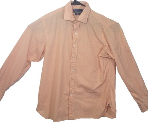 Camisa Ralph Lauren Para Hombres Con Botones Talla XL Naranja Cuadros Manga Larga Ajuste Personalizado - Imagen 1 de 7