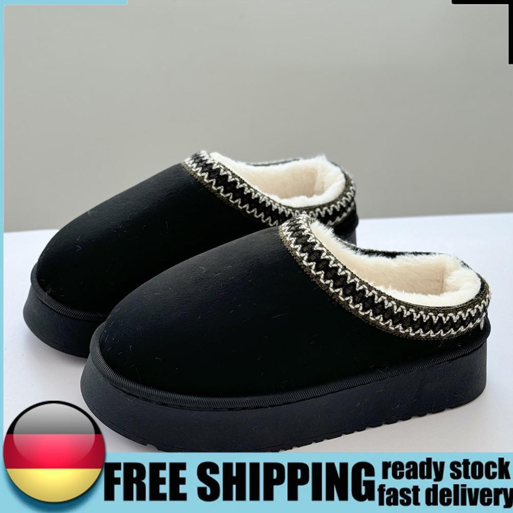 APL Plush Slippers Low Top Snow Boots Non Slip Slip On Slippers for Indoor & Outdoor