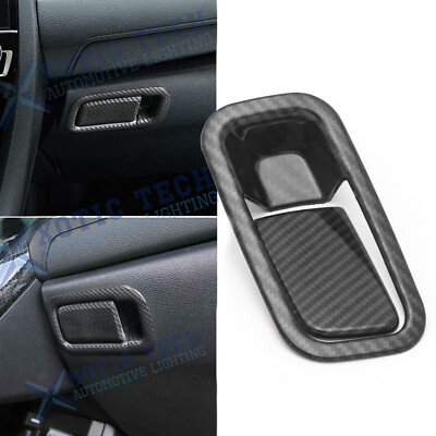 Carbon Fiber Style Co-pilot Storage Box Handle Cover Trim For Honda Civic 16-21