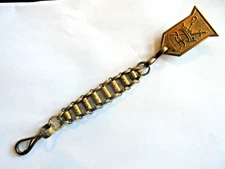 Vintage Odd Fellows Brass Belt Clip and Chain Possibly for a Sword