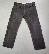 Levis 505 Jeans Mens 38x30 Fit 36x30 Black Straight Leg Classic Denim VTG