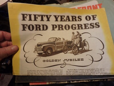 2N- vintage  FORD Dealers brochure.  1946 fifty years of progress