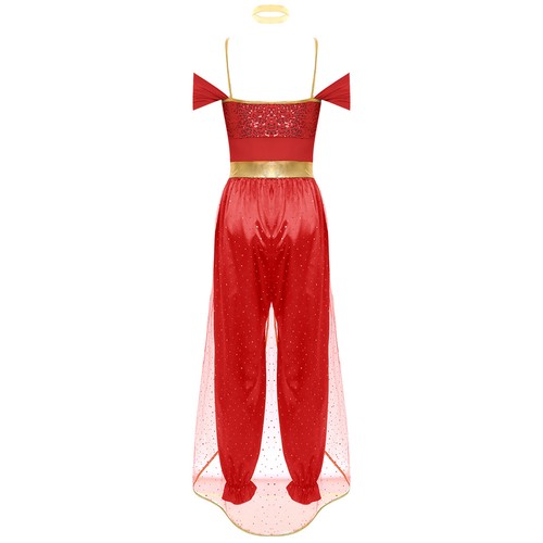Womens Costume Metallic Dancewear Sleeveless Belly Performance Cosplay Sequin - Picture 24 of 44