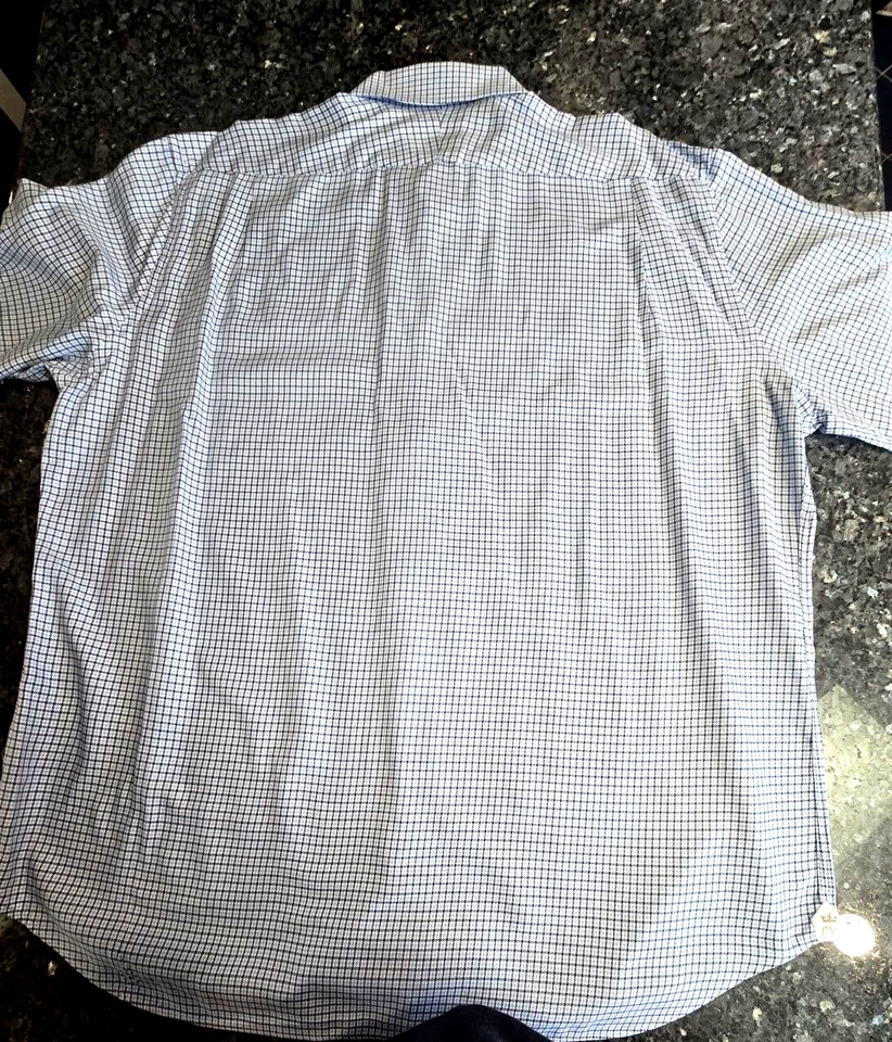 Camisa de vestir Peter Millar XXL para hombre azul y negra a cuadros con botones usada en excelente estado Foto 2 de 4