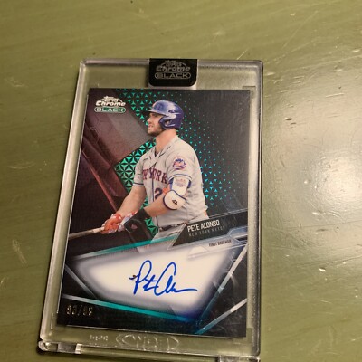 2021 Topps Chrome Black Pete Alonso Auto / Green Refractor /99 | eBay