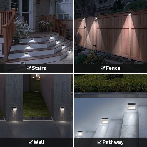 2-10x Solar Power LED Deck Lights Outdoor Pathway Garden Stairs Step Fence Lamp - Picture 16 of 22