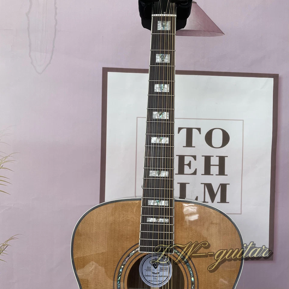 [Lefty] F-512 12-string Acoustic Guitar Solid Spruce Top Rosewood Body 20 Frets - Image 3 of 4