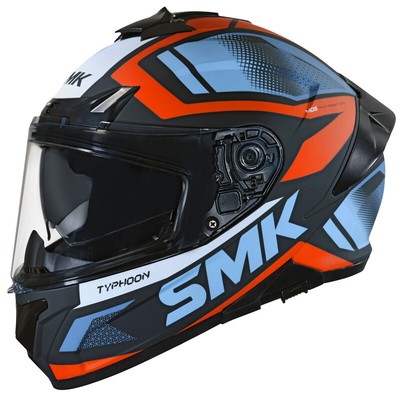 SMK Typhoon Motorcycle Helmet - Thorn Black/Orange/Grey (Matte)