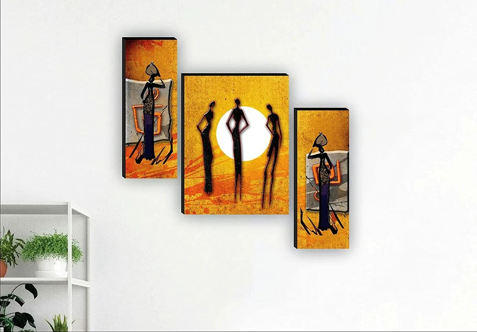 Set Mit 3 Traditionell Damen Modern Kunst UV Texturiert Malerei 30.5cm X 45.7cm - Bild 2 von 3