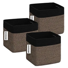 Cube Storage Bins 11 Inch Cotton Rope Woven Basket for Organizing 3 Pack Cubes