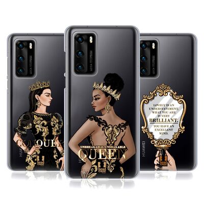 HEAD CASE DESIGNS GOLD QUEENS SOFT GEL CASE FOR HUAWEI PHONES 4