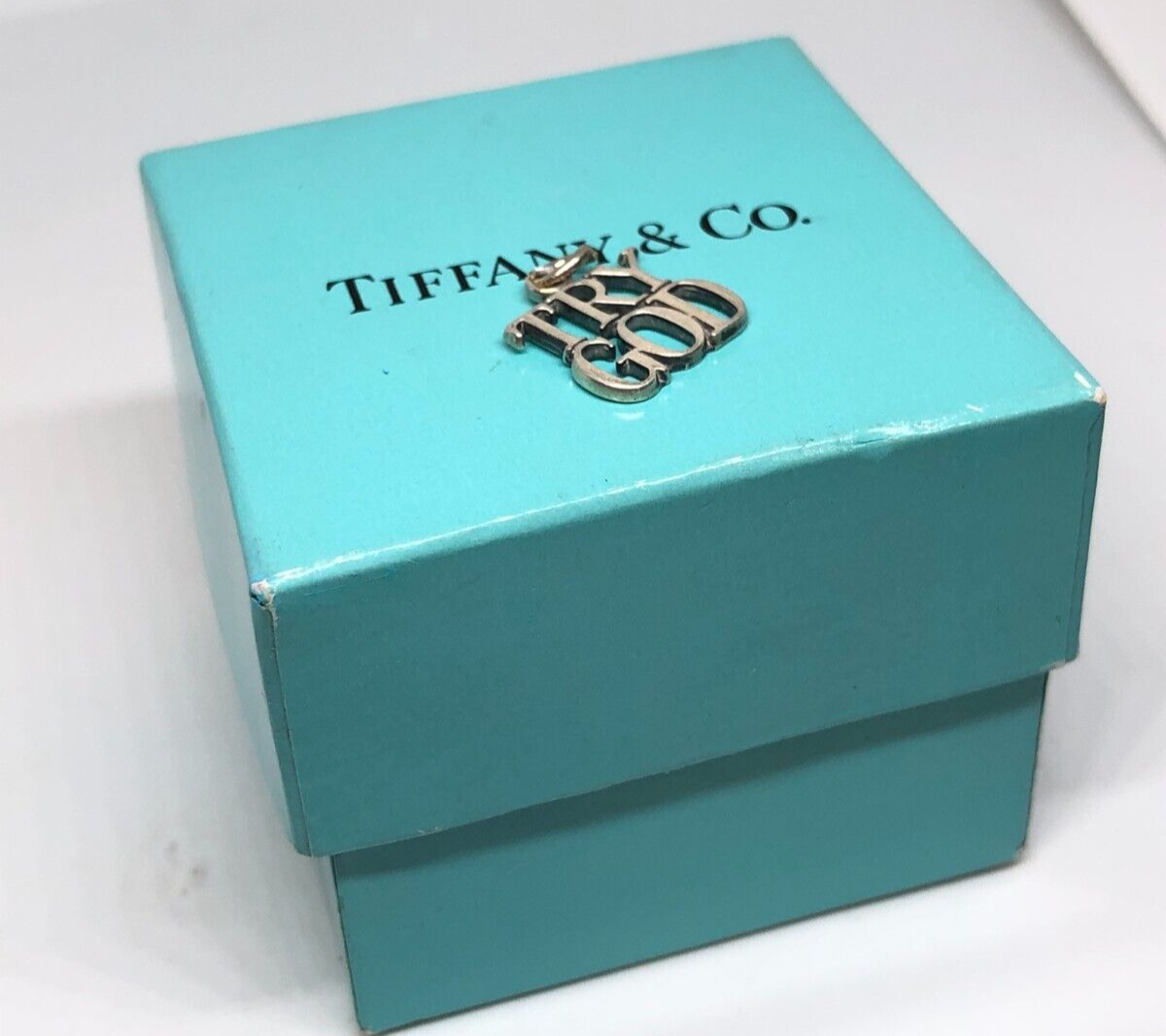 VINTAGE TIFFANY & CO 925 STERLING SILVER TRY GOD PENDANT w VINTAGE TIFFANY & CO 925 STERLING SILVER TRY GOD PENDANT w
