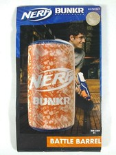 Nerf Bunker Battle Zones Inflatable Battle Barrel Orange 16"x 16"x 27" New.