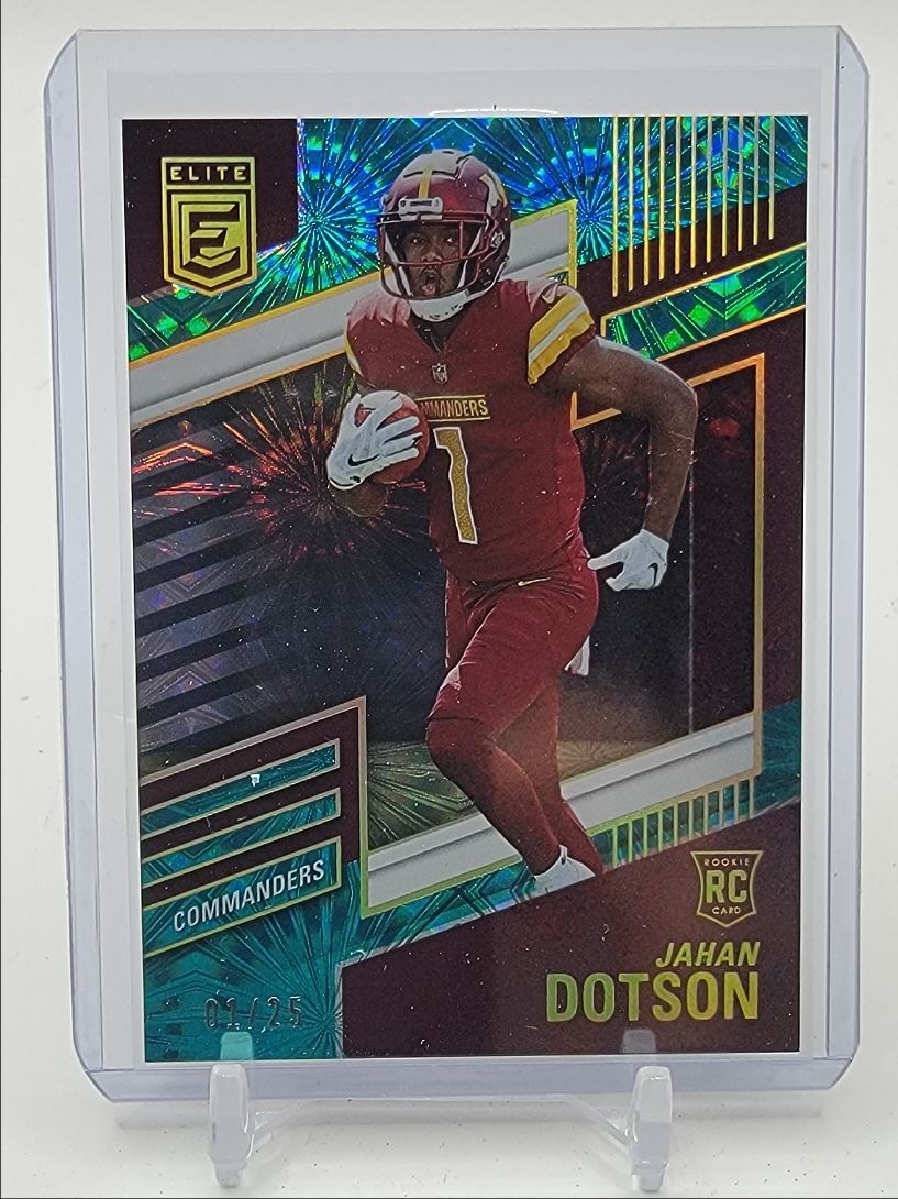 JAHAN DOTSON 2022 DONRUSS ELITE FOOTBALL ROOKIE TEAL JERSEY # 01/25 Q2277