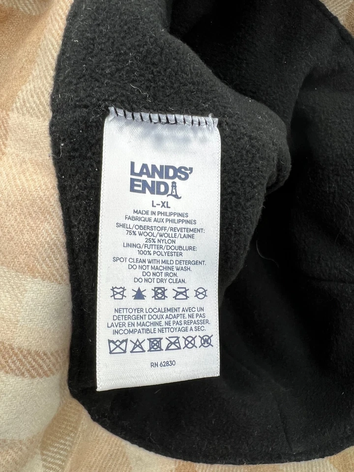 Sombrero Lands End para mujer grande/XL marrón tostado a cuadros lana cubo sombrero para el sol forrado de vellón Foto 4 de 4