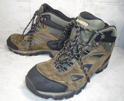 Hi-Tec Mens Size 11 Mid WP Hiking Boots Brown Black Leather 