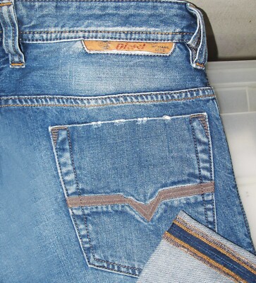 HOT Men's DIESEL @ SAFADO 800X STRAIGHT DISTRESS BUTTON Jeans 28 x30 (Fit 30x31)
