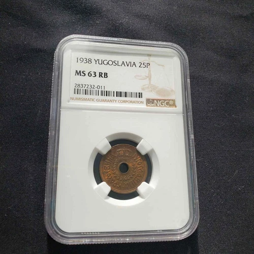 Yugoslavia -  25 Para 1938 NGC MS63RB