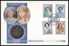 1990 GB Queen Mother 90th Birthday £5 Coin FDC Clarence House SHS