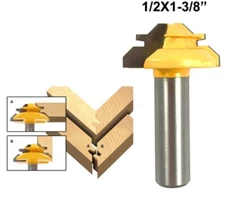 12MM 1/2" Shank 45 Deg Lock Miter Router Bit 1/2 Stock Medium Lock Miter MC03042