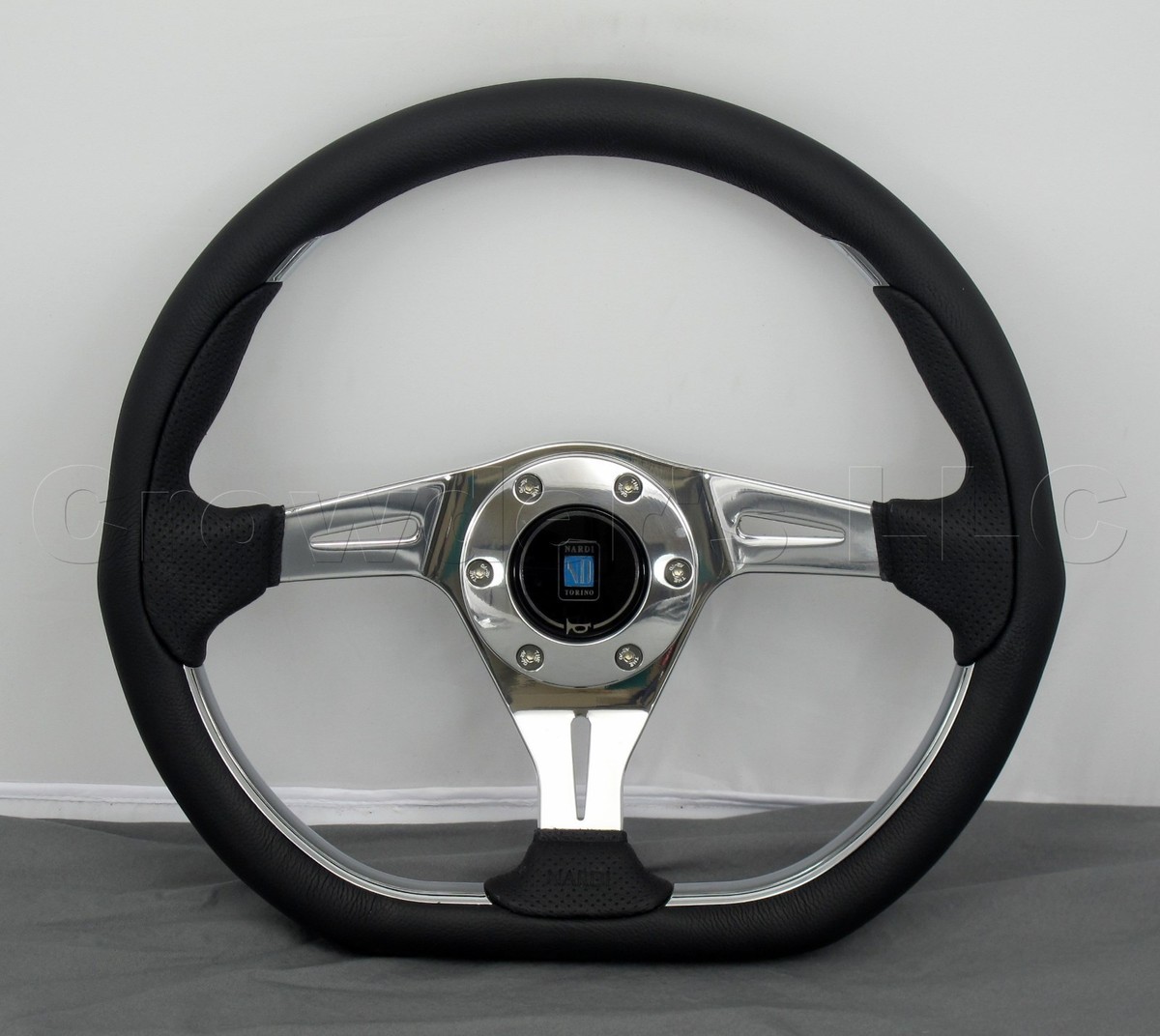Nardi Kallista Metal Steering Wheel - 350mm - Black Leather