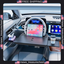 Car Tray Extendable Steering Wheel Desk for Laptop & Food, Fits SUVs