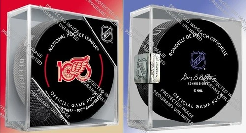 2025 DETROIT RED WINGS 100TH ANNIVERSARY GAME PUCK CUBED NHL HOCKEY SEALED COA - Picture 3 of 4