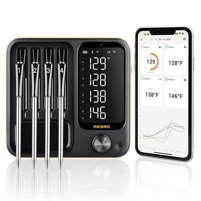 4-Probe WiFi Meat Thermometer with 360° LCD, Bluetooth, IPX8 Waterproof