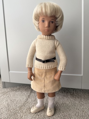 Vintage 16" Sasha Doll 112 Short Blonde,Brown Eyes,Sweater,Cord Skirt,Tag