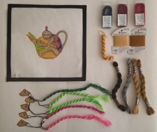 Minton Majolica Monkey Teapot Needlepoint Kit 18 Mesh Canvas Needlecrafts Yarn