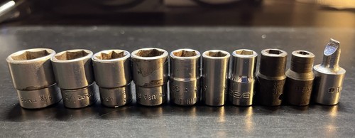 10 Snap-on / Mac 1/4" Dr SAE Sockets, 3/16"-9/16" FREE Shipping