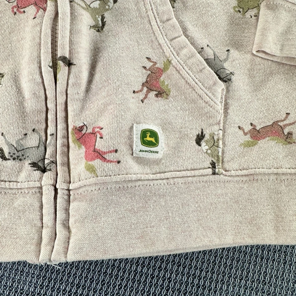 Sudadera con Capucha John Deere Horse Talla 5T Rosa Caballos Galopantes Cremallera Niñas Foto 2 de 4